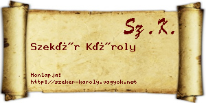 Szekér Károly névjegykártya