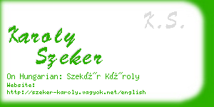 karoly szeker business card